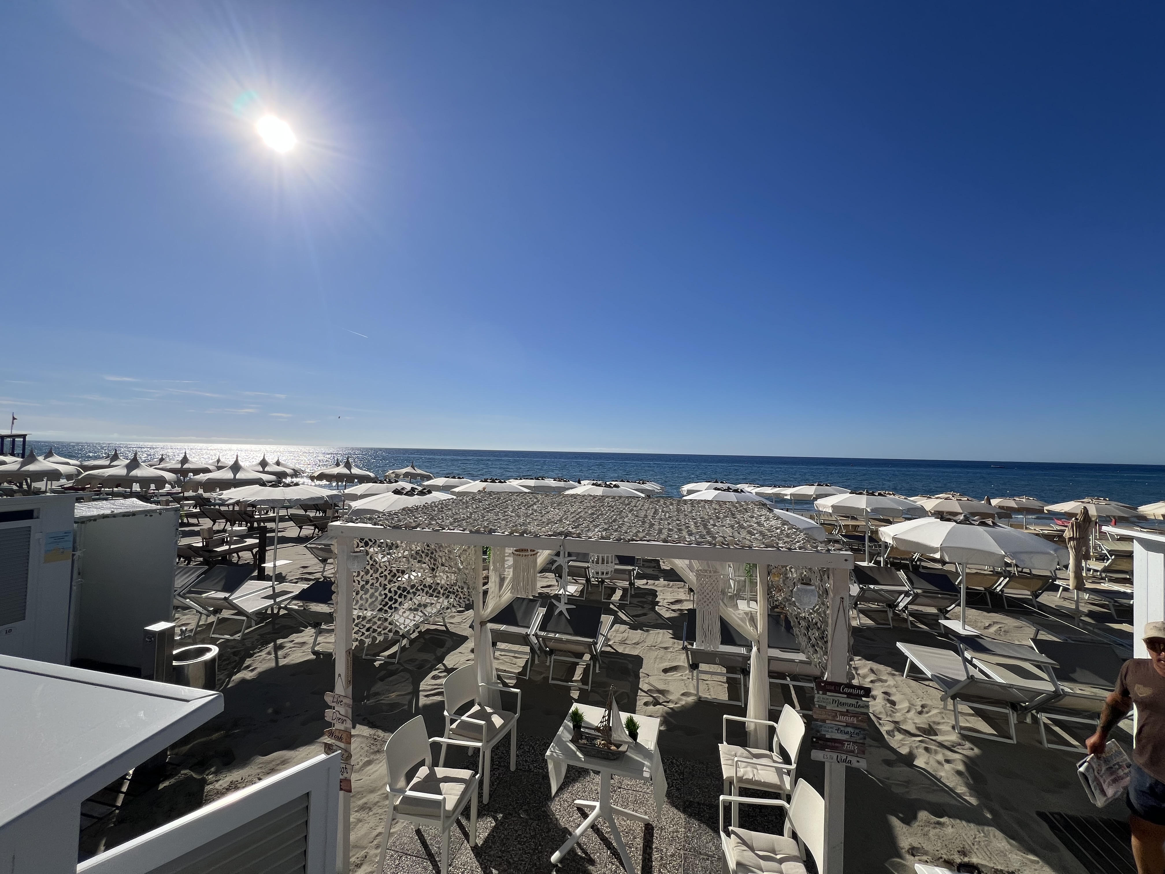 Vista della spiaggia di Bagni Alexandra ad Alassio